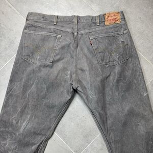 VTG Levis 501 Jeans Mens 44x30 Gray Button Fly Straight Leg Red Tab Mexico